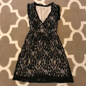Black lace empire waist dress